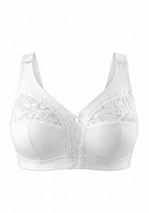 Plus Size Total Support Wireless Soft Bra (White)